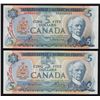 Image 1 : 1969-1979 Multicoloured Bank of Canada Set of Eight Matching Serial Numbered Notes - S/N:221, all ch