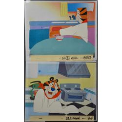 2 Tony the Tiger Orig Production Cels Frosted Flakes Ad