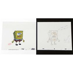 SpongeBob Original 2 Layer Production Cel w/ Drawing
