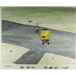 Orig SpongeBob Animation Cel, Background Hall Monitor