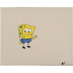 SpongeBob Big Original Animation Cel Pulling--Oops!