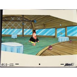 Org SpongeBob Animation Cel, Background Top Hat Patrick