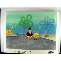 Orig SpongeBob Production Cel & Background Patrick Road