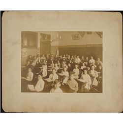 Antique Photograph Old Grade School Classroom Children