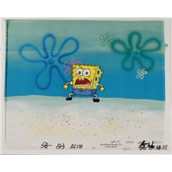 Orig SpongeBob Animation Cel & Background Crazy Sponge