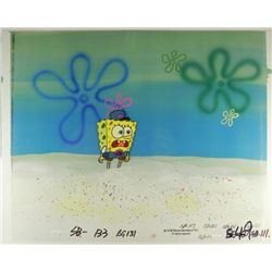 Orig SpongeBob Production Cel & Background Hall Monitor