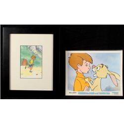 Winnie the Pooh Lobby Card Christopher Robin Framed Cel