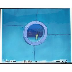 Orig SpongeBob Animation Cel, Background Plankton Jump