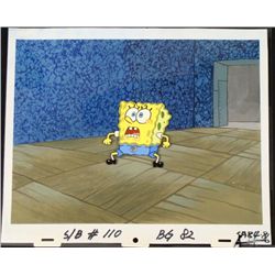 Original SpongeBob Animation Cel & Background -A Fright