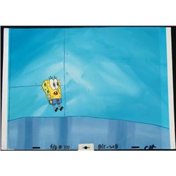 Original SpongeBob Animation Cel & Background Fright!