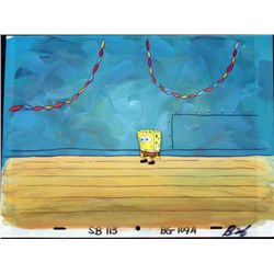 SpongeBob Orig Production Cel & Background After Party