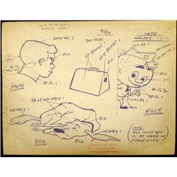 Original Drawing Drafty Isn't It Animation Art 1957