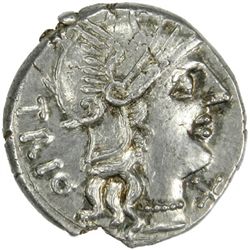 ROMAN REPUBLIC: Cn. Lucretius Trio, 136 BC, AR Denarius (3.94g), Rome mint