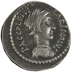 ROMAN REPUBLIC: P. Accoleivs Lariscolus, 43 BC, AR Denarius (3.67g), Rome mint