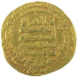ABBASID: al-Qahir, 932-934, AV dinar (4.09g), Suq al-Ahwaz, AH322