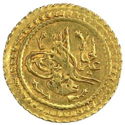 TURKEY: Mahmud II, 1808-1839, AV 1/4 surre altin (0.50g), Kostantiniye, AH1223 year 16