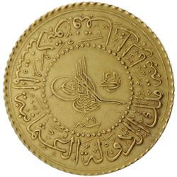 TURKEY: Abdul Hamid II, 1875-1909, AV kurush (3.52g), Kostantiniye, AH1293 year 29