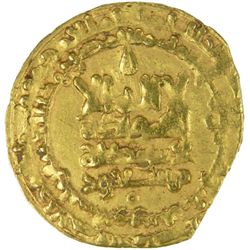 GHAZNAVID: Mas'ud I, 1030-1041, AV dinar (3.89g), Nishapur, AH423