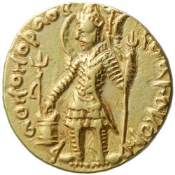 KUSHAN: Vasu Deva II, ca. 230-250, AV stater (7.92g)