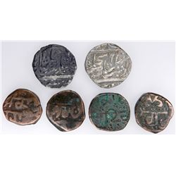 SIKH EMPIRE: LOT of 2 rupees, VS188x of Multan, KM-86.1, plus 4 common paisas