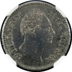 BRITISH INDIA: William IV, 1830-1837, AR 1/4 rupee, 1835 (c)