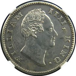 BRITISH INDIA: William IV, 1830-1837, AR 1/2 rupee, 1835 (c)