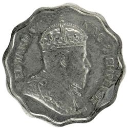 BRITISH INDIA: Edward VII, 1901-1910, 1/2 anna, 1908