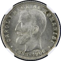 ROMANIA: Carol I, as King, 1881-1914, AR leu, 1906