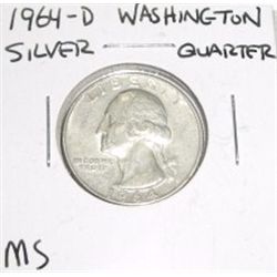 1964-D Washington SILVER Quarter *RARE MS HIGH GRADE - NICE COIN*!!