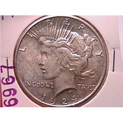 1924-S Peace Dollar Ch XF45