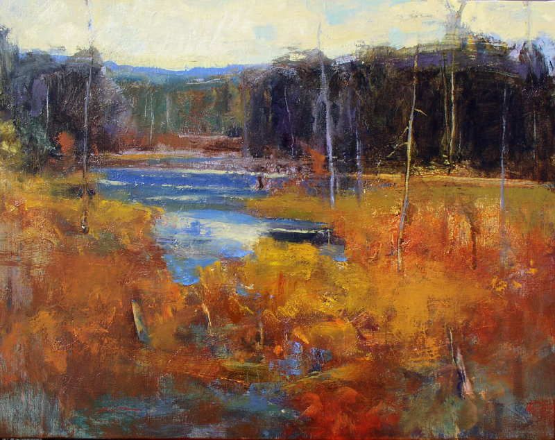 Ken Roth, Fall Marsh, Signed Oil Painting