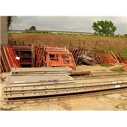 (1) LOT SCAFFOLDING W/WALK BOARDS & CASTERS