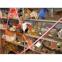 (1) LOT 2 METAL SHELVES W/PARTS