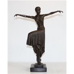 Beautiful Bronze Sculpture Flapper Art Deco