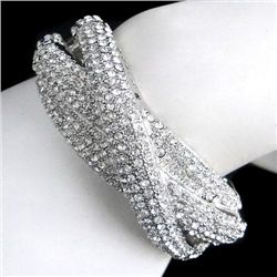 Swarovski Crystal Triple Row Bangle Bracelet