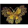 Image 3 : VINTAGE GOLD TONE BUTTERFLY PIN BROOCH WITH FOIL GLASS