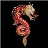 Image 1 : Swarovski Crystal Chinese Dragon Brooch Pin