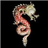 Image 2 : Swarovski Crystal Chinese Dragon Brooch Pin