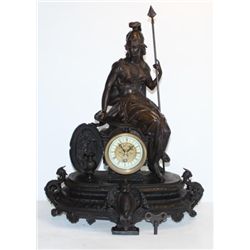 Magnificent Bronze Sculpture Britannia Goddess Mantel