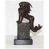 Image 3 : Beautiful Horned Hooved Mermaid Bronze Sculpture Afte