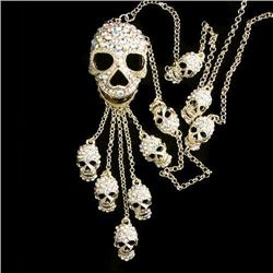 Swarovski Crystal Skull Pendant Necklace  mwf2044