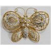 Image 1 : YELLOW GOLD FILIGREE & DIAMOND BUTTERFLY PIN