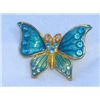 Image 1 : Beautiful Rhinestone and Enamel Butterfly Brooch