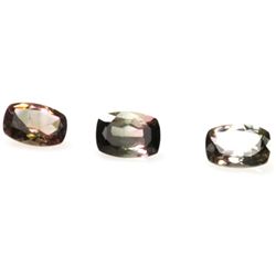 Natural 2.82ctw Bi-Color Tourmaline Cushion (3) Stone