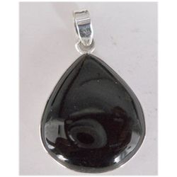 Natural 33.05 ctw Black Onex Pendant .925 Sterling