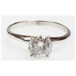 1.5 ctw Certified Diamond 14k Solitaire Ring H I-1