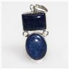 Image 1 : NATURAL 7.11 GRAMS LAPIS OVAL PENDANT .925 STERLING SIL