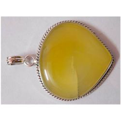 Natural 68.10 Cte Yellow Onex Big Pendant 925 Sterling