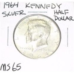 1964 Kennedy SILVER Half Dollar *RARE MS-65 HIGH GRADE - NICE COIN*!!