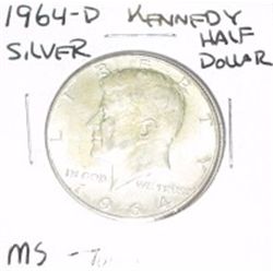 1964 Kennedy SILVER Half Dollar *RARE MS-TONED HIGH GRADE - NICE COIN*!!